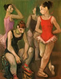 Ballerine, 1977, olio su tela, cm 100x80, Bologna, Galleria Cinquantasei